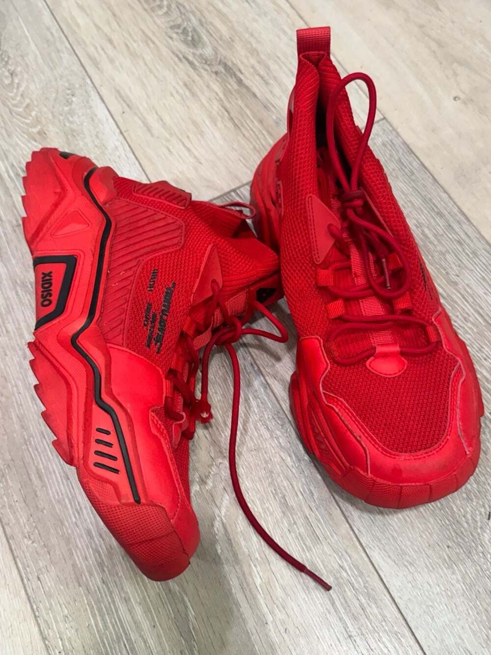 Red Chunky Techwear Sneakers Futuristic Y2K Streetwear EU 43 Men’s 9.5-10